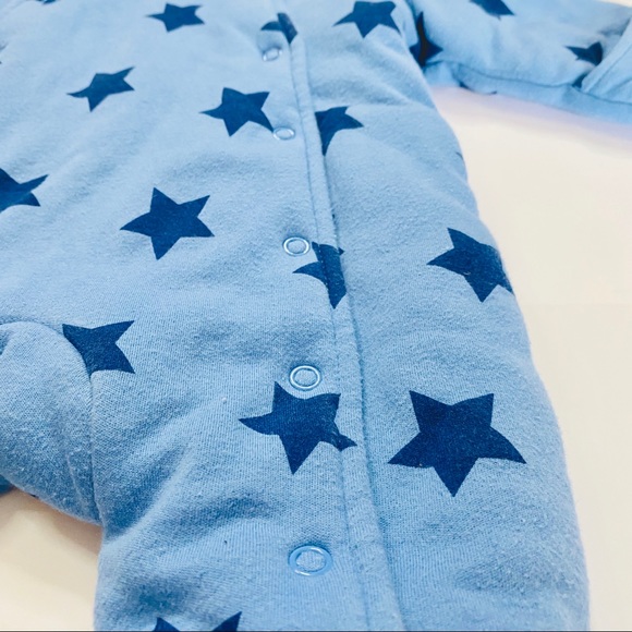 First Wish Footed Blue Stars Hooded Bunting Suit Size 0-3 months - Picture 6 of 7